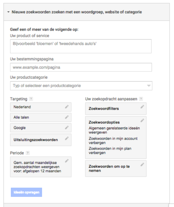 Google Adwords Keywordplanner