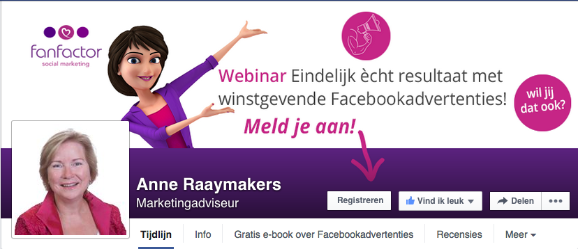 Call to Action button op je Facebookpagina