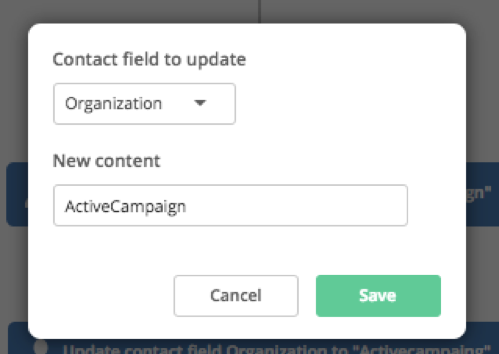 Contact field to update