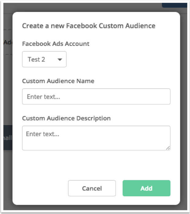 Create a new Facebook Custom Audience