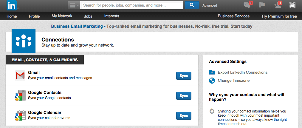 LinkedIn contacten exporteren