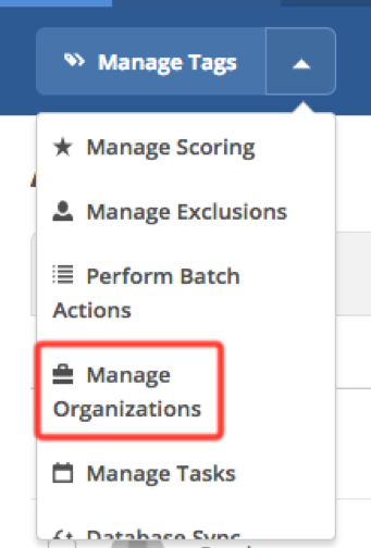 Manage Tags | Manage Organizations