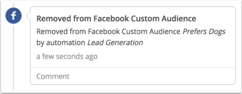 Removed from Facebook Custom Audience
