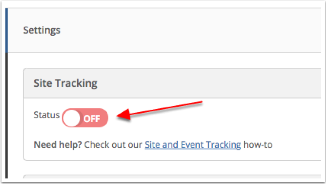 Site Tracking ON or OFF