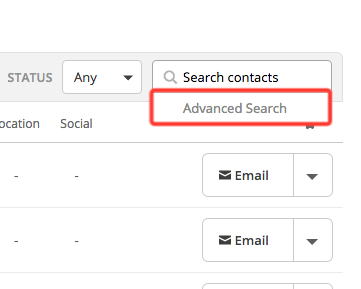 Contacten zoeken in ActiveCampaign